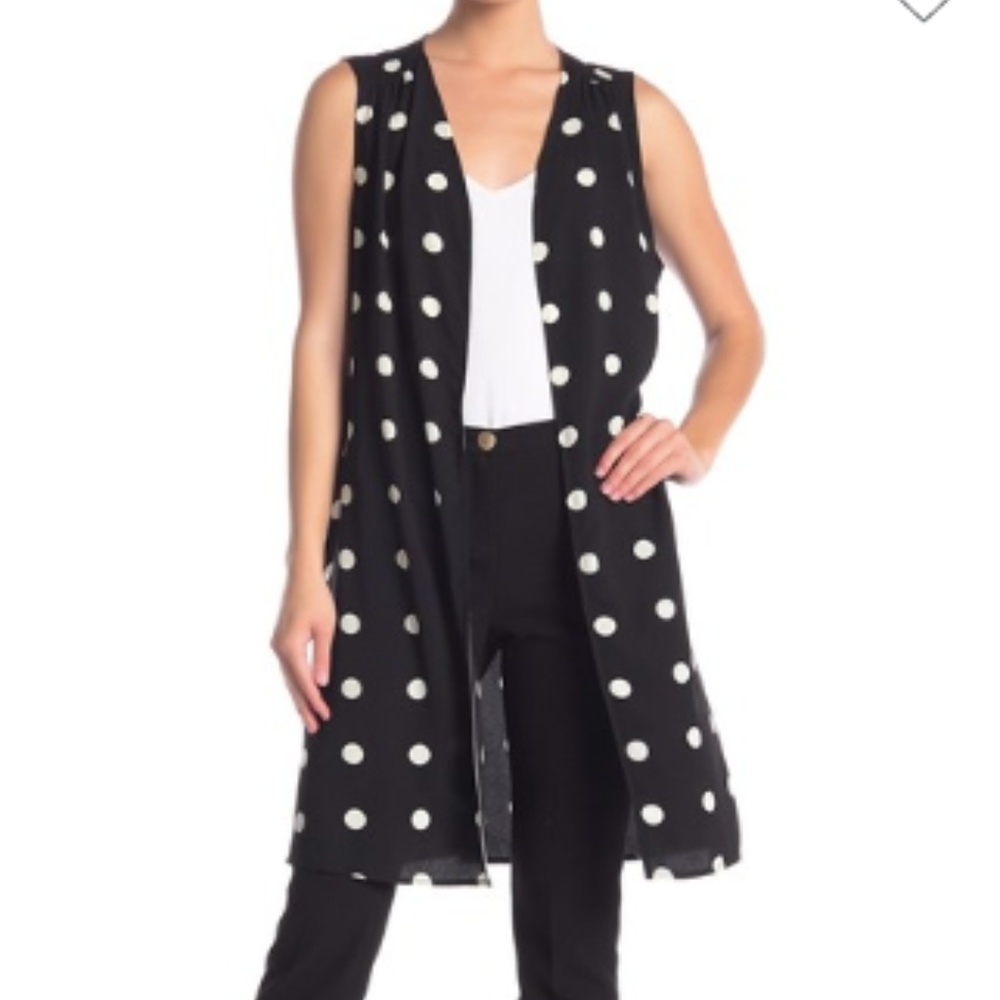 ⚫️⚪️NWOT Pleione Printed Soft Duster Vest⚪️⚫️